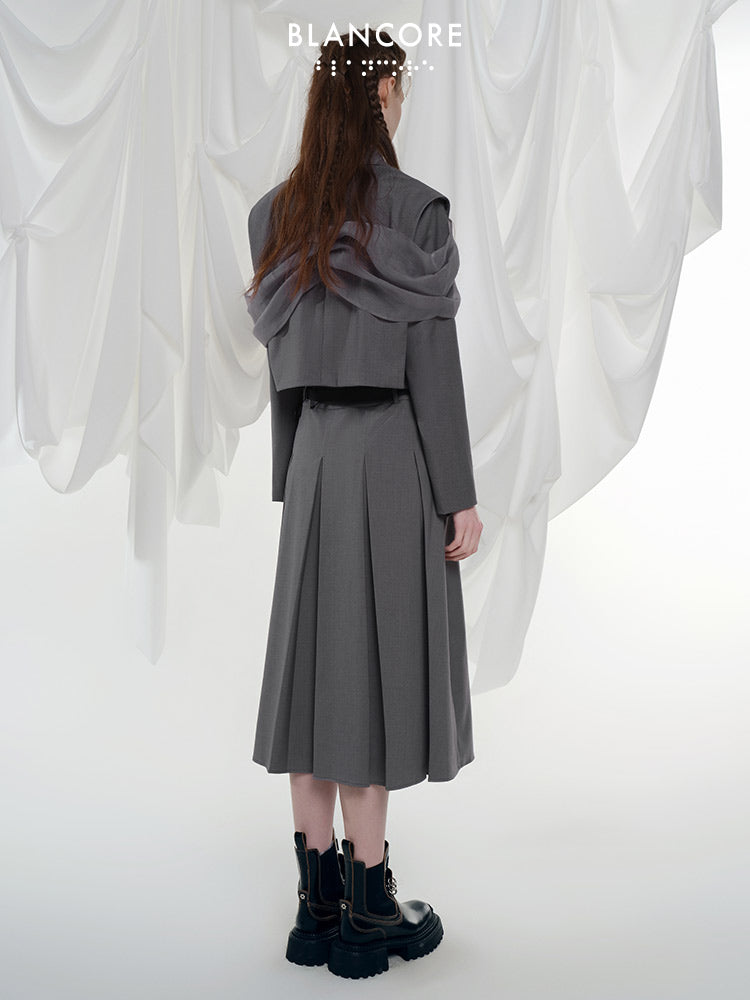 Low-waist Pleated Skirt