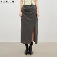 Flowy Pleated Skirt with Slit
