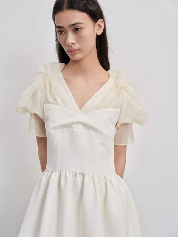 mesh paneled "bud" dress