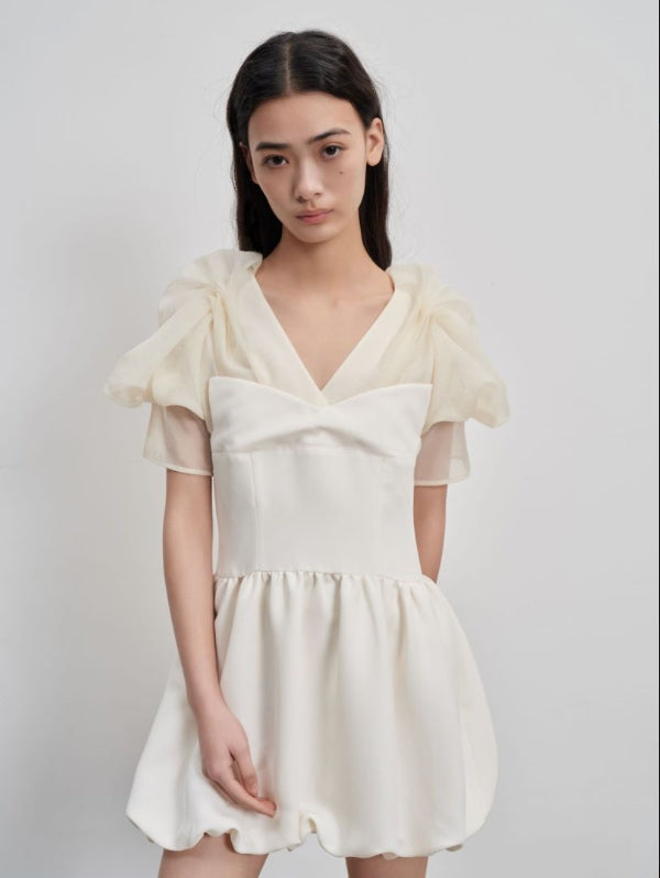 mesh paneled "bud" dress