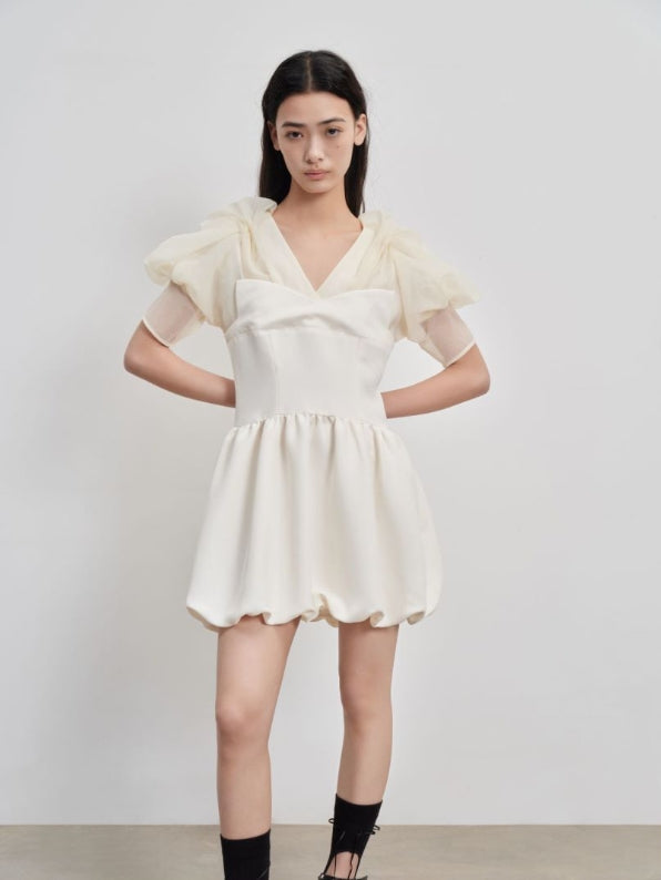 mesh paneled "bud" dress