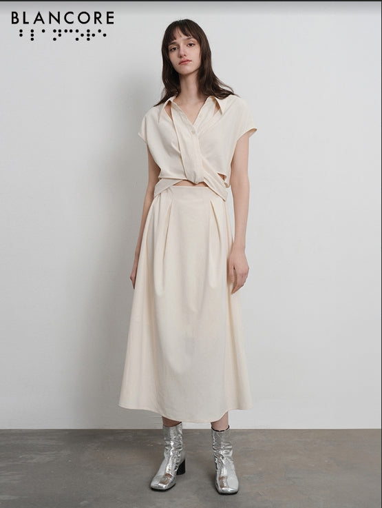 deconstructed shirt dress