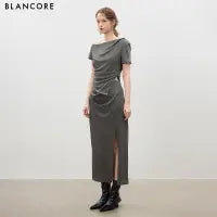 Flowy Pleated Skirt with Slit