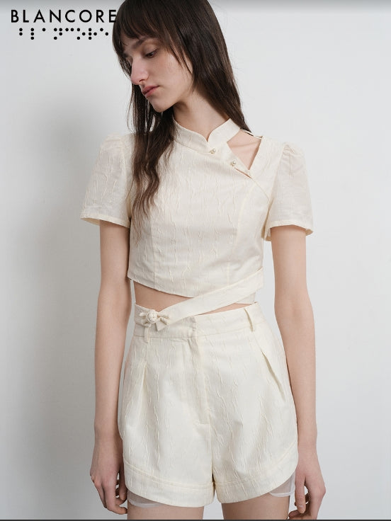 deconstructed cheongsam style top