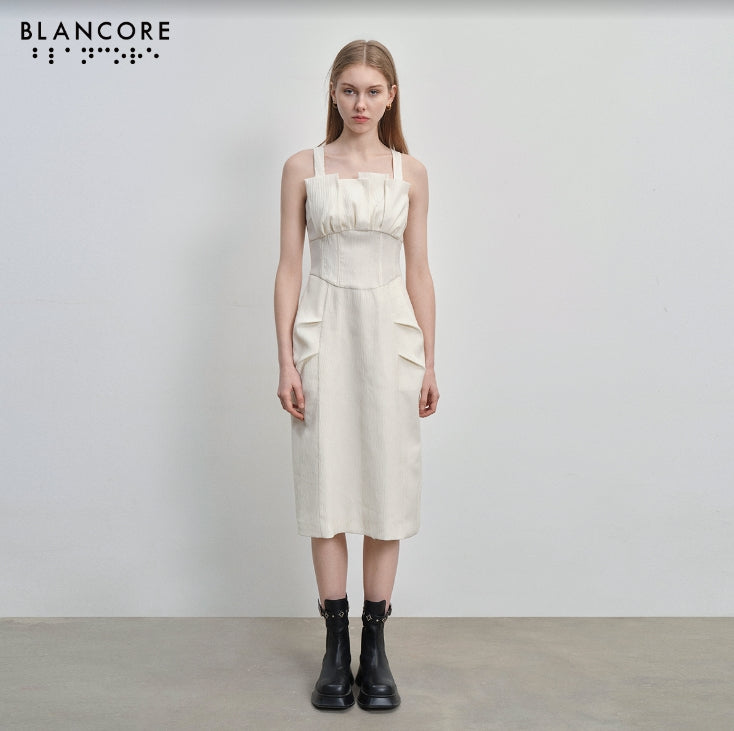 white "bud" dress