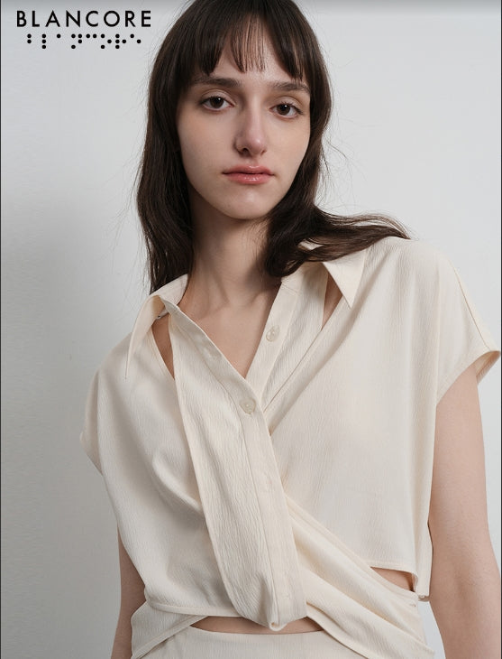 deconstructed shirt dress