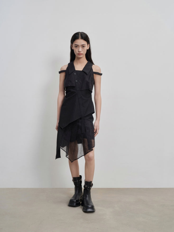 mesh paneled skirt