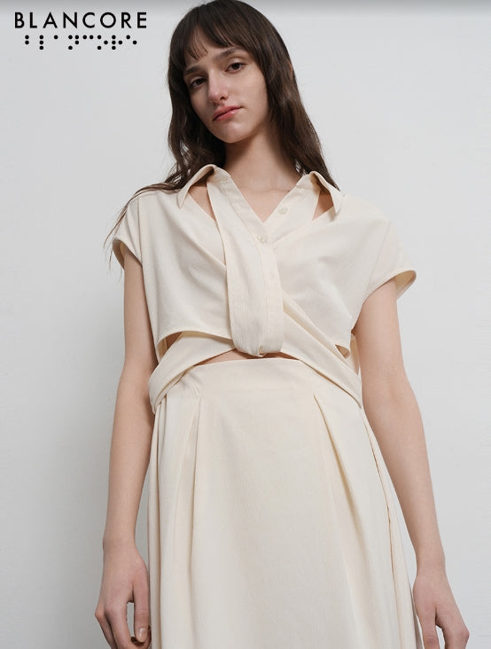 deconstructed shirt dress