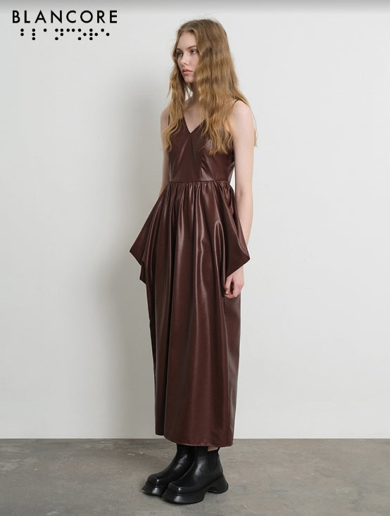 waist volume cami midi dress