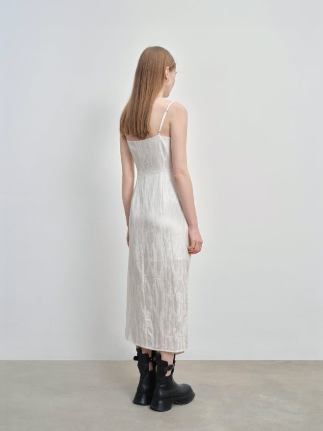ruched cami midi dress