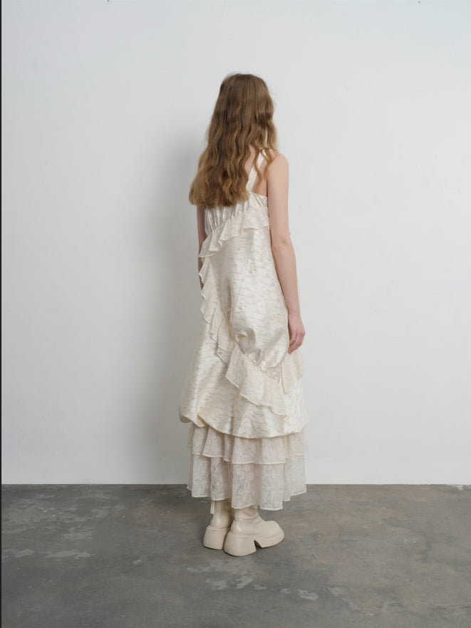 ruffled puffy cami dress