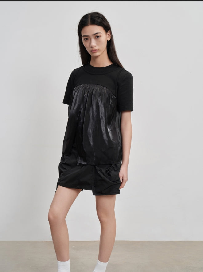 mesh paneled t-shirt