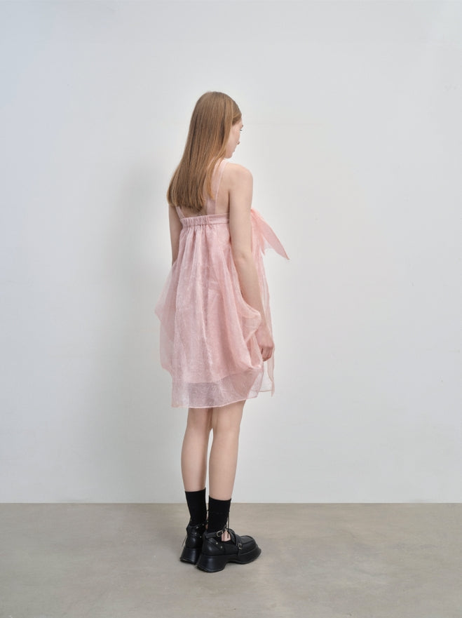 mesh layered tube dress