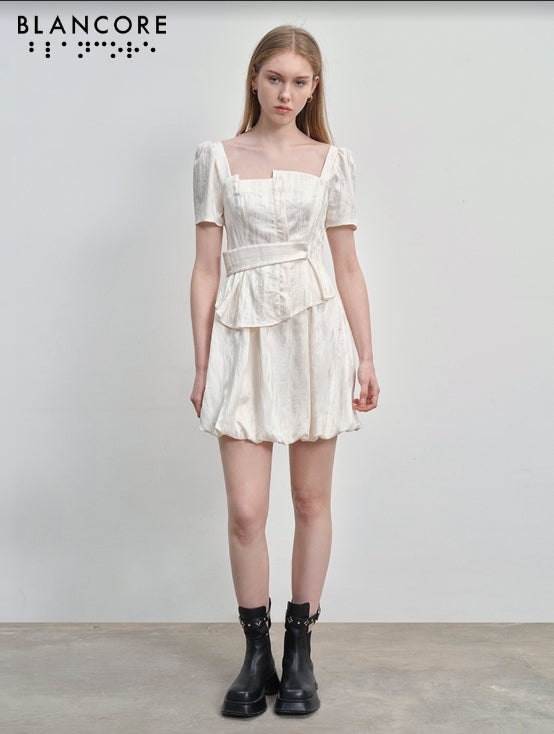 asymmetrical "bud" dress