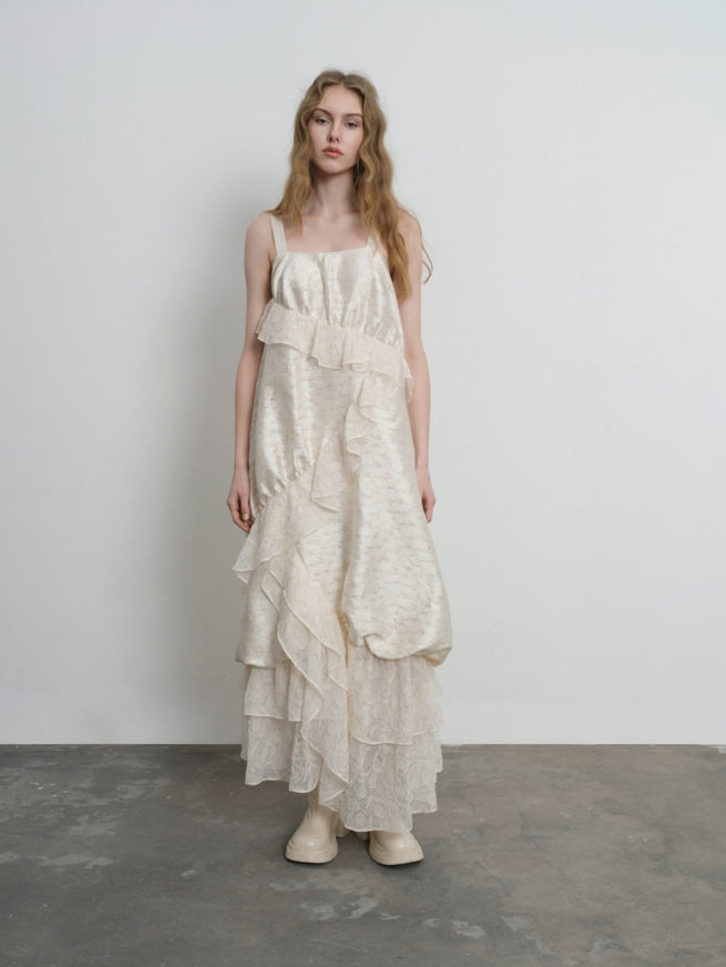 ruffled puffy cami dress