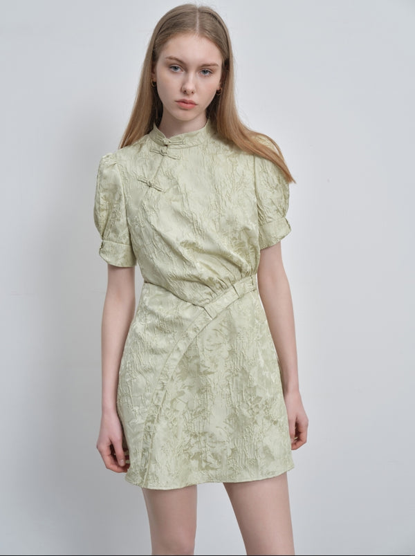 jacquard cheongsam style dress