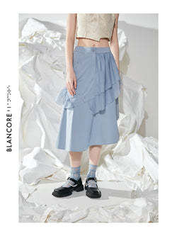 RUFFLED RUCHED SKIRT