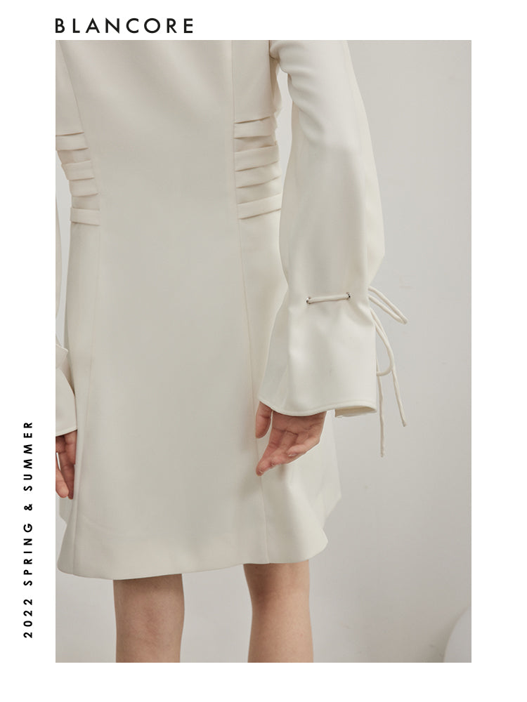 Long Sleeve Dress With 3D Gathered Sleeves Detail (Made With Sustainable Fabric)