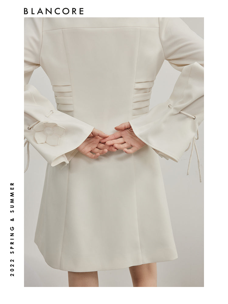Long Sleeve Dress With 3D Gathered Sleeves Detail (Made With Sustainable Fabric)