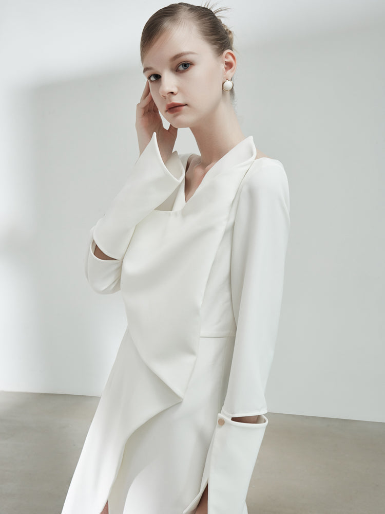 Asymmetrical 3-D Fold Dress
