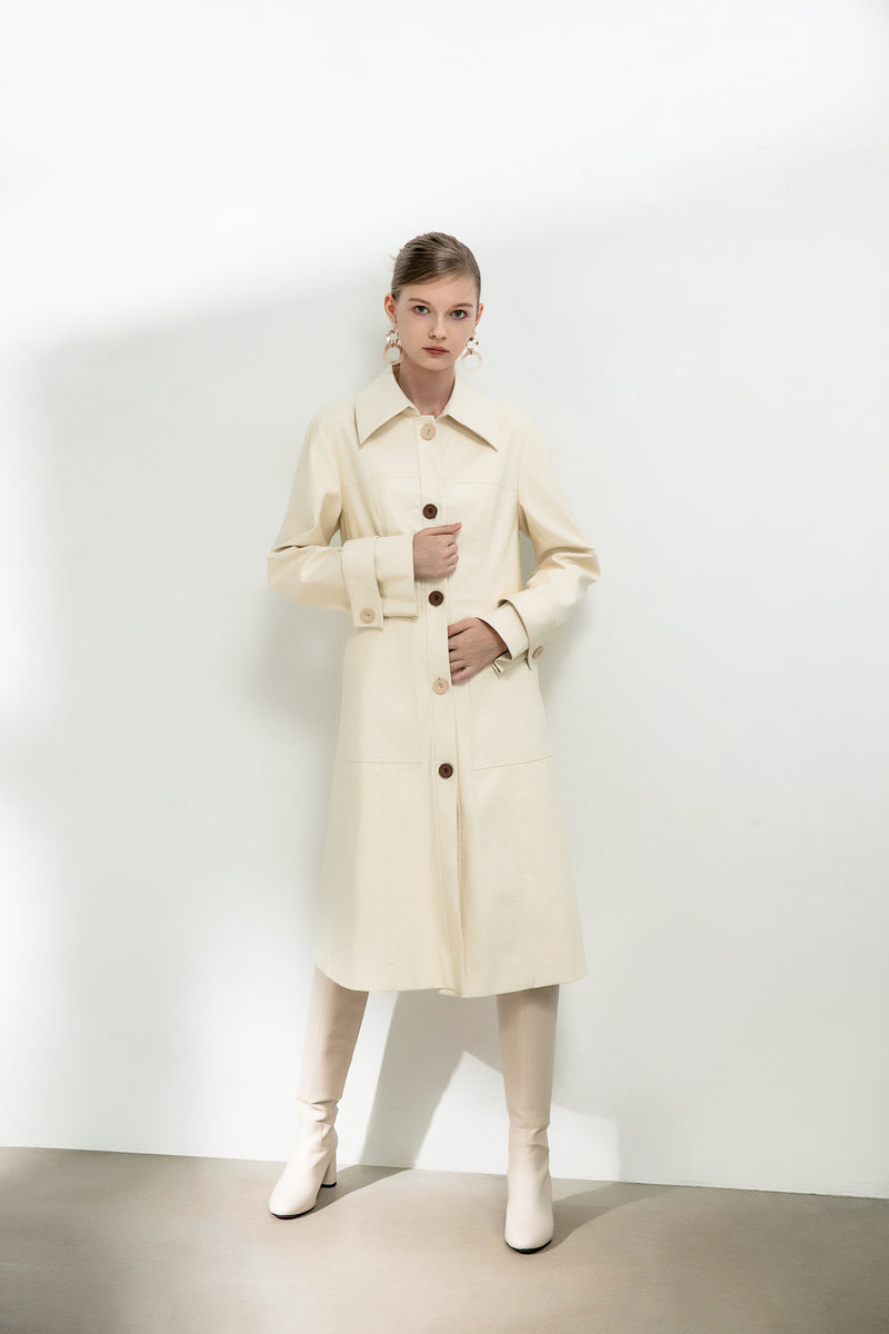 Sharp Lapel Trench Coat