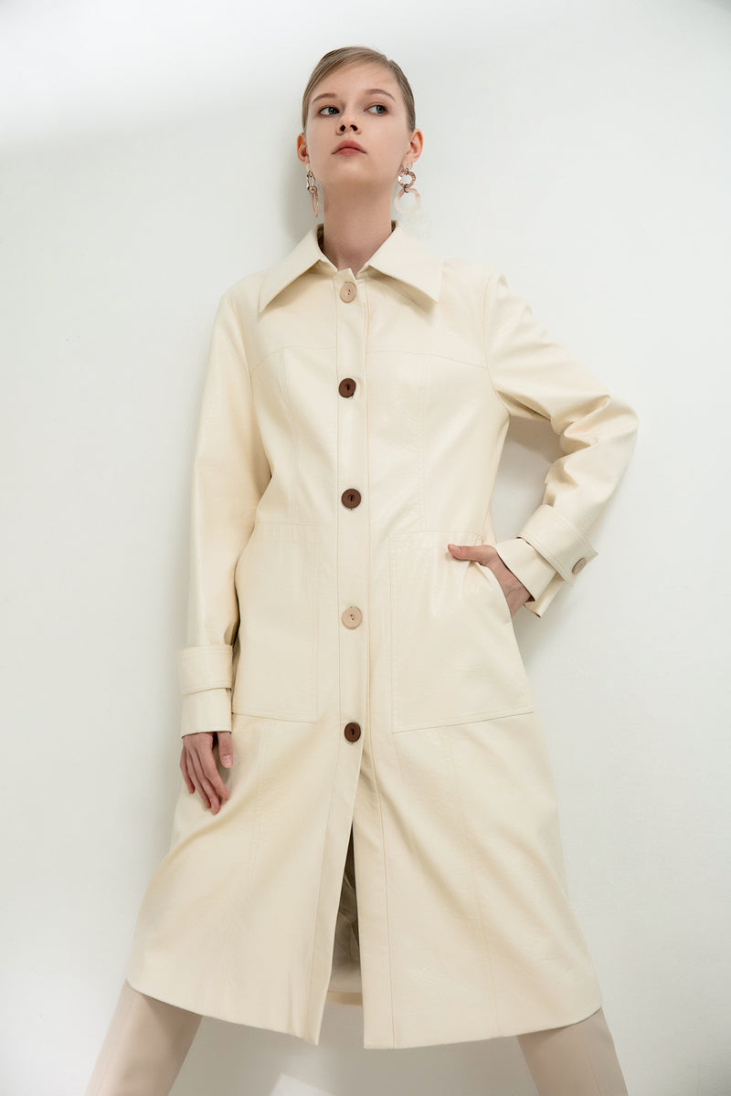 Sharp Lapel Trench Coat