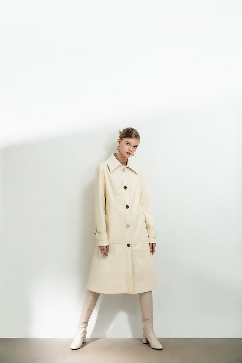 Sharp Lapel Trench Coat