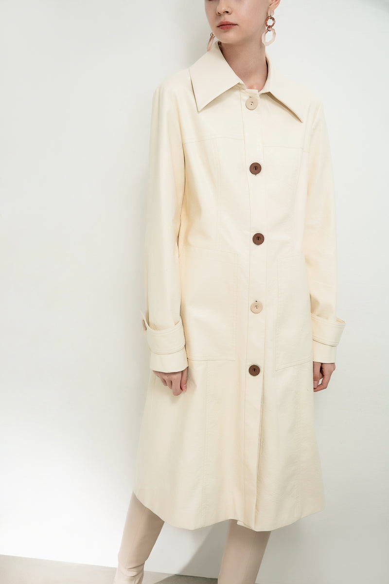 Sharp Lapel Trench Coat
