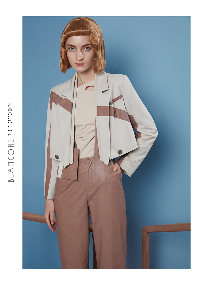 LINE SPLIT CROPPED JACKET