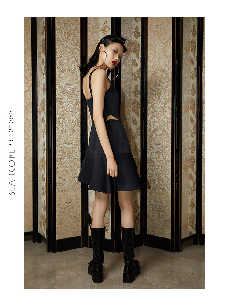 CURVED CUTOUT DRESS