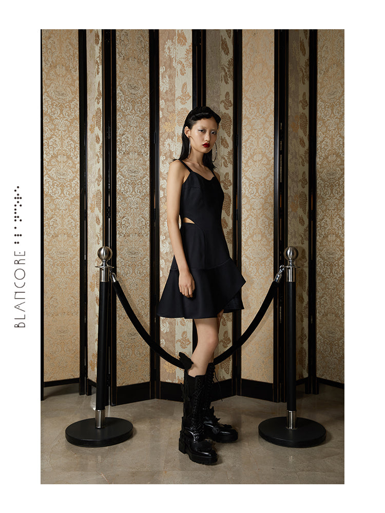 CURVED CUTOUT DRESS