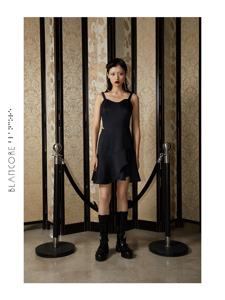 CURVED CUTOUT DRESS