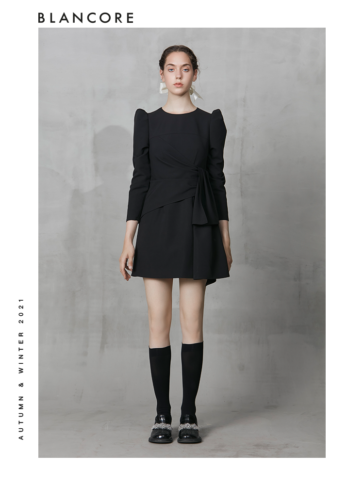 Long Sleeve Wrap Mini Dress