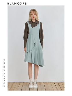 Asymmetrical Tank Dress With Whirling Fabric Detail