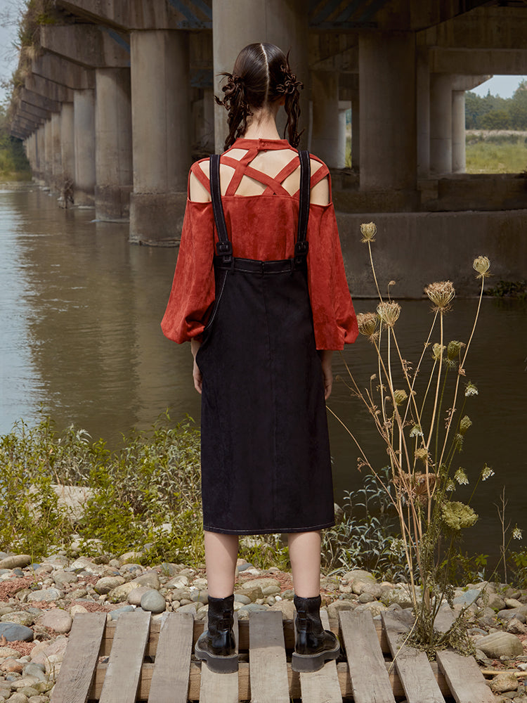 DECONSTRUCTED STRAP DRESS