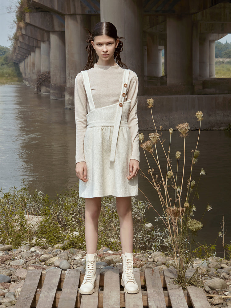 PLEATED WAISTED WOOL KNIT