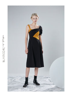 RECONSTRUCTED COLOR BLOCK DRESS