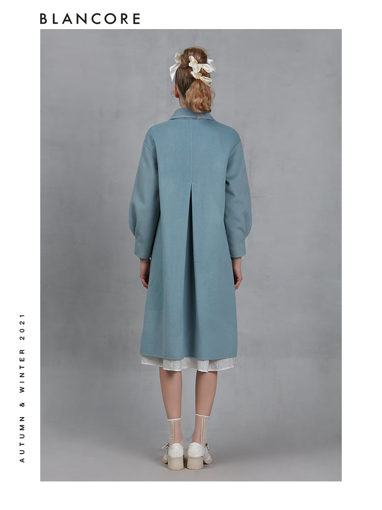 Wool Coat With Asymmetrical Collar