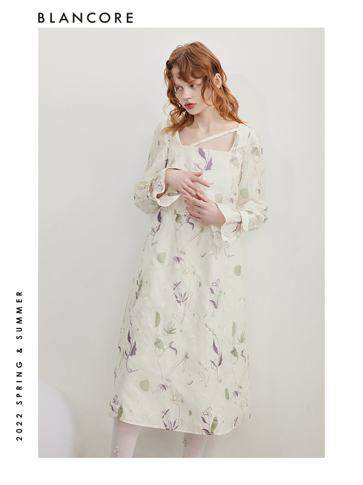 Embroidered Nightgown-Style Dress