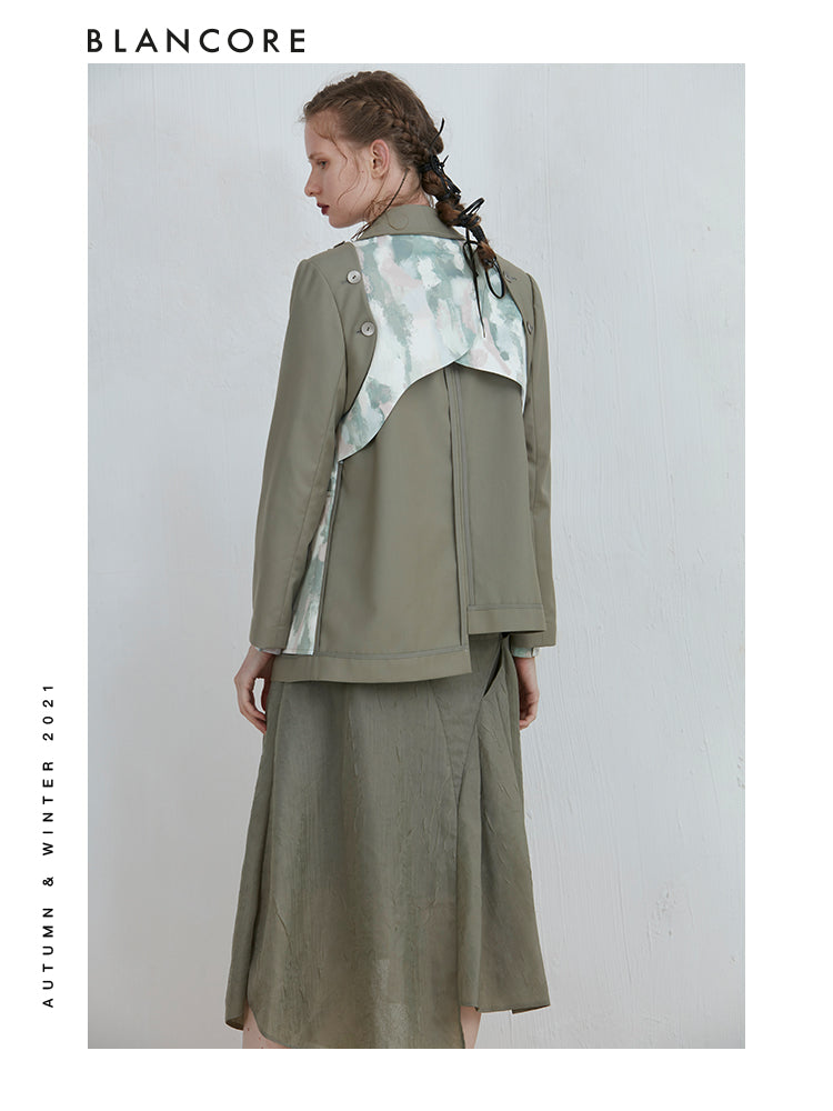 Asymmetrical Blazer With Detachable Sleeve
