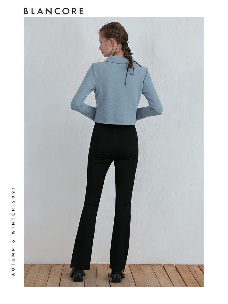 Black Fitted Flare Trouser