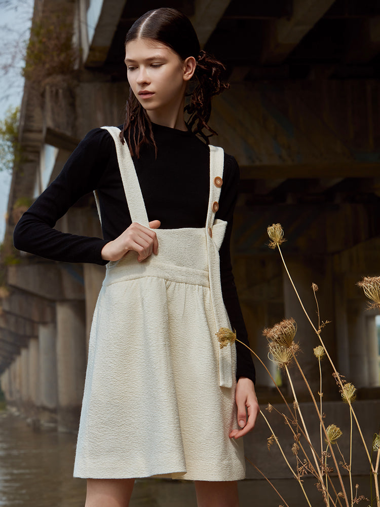 WAIST PLEATED WOOL TOP