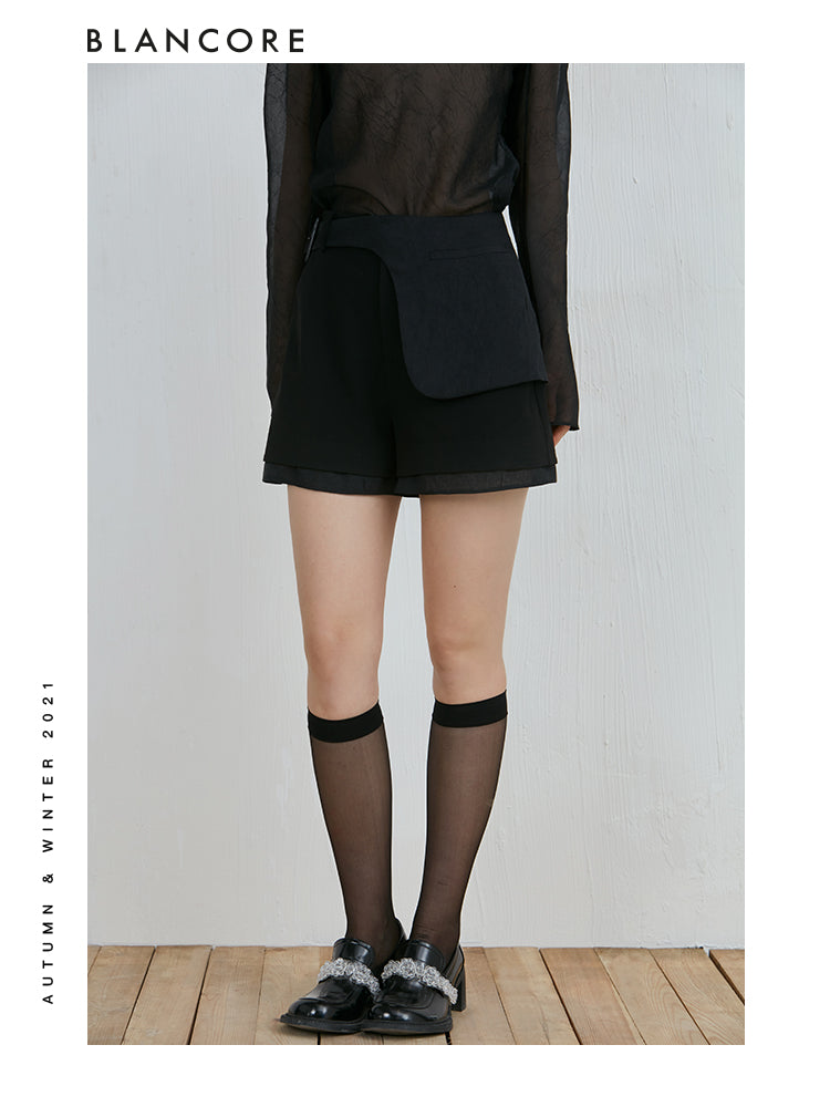 Casual Wide-Thigh Shorts With Detachable Belt
