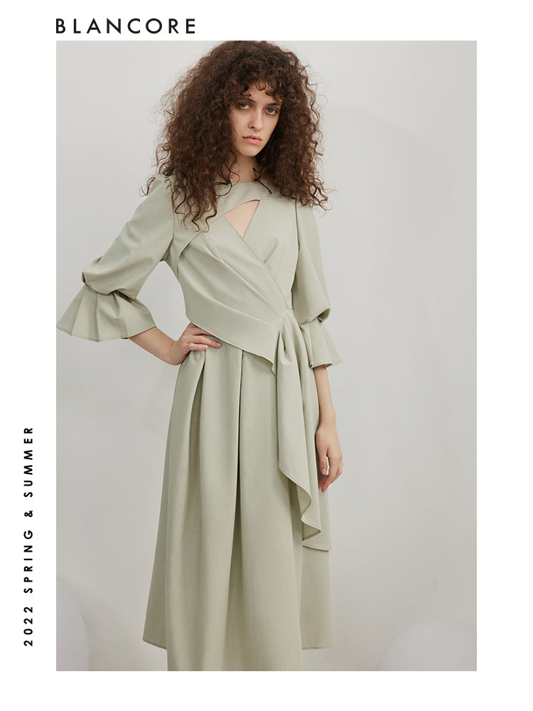 Minimalist Wrapped Midi Dress