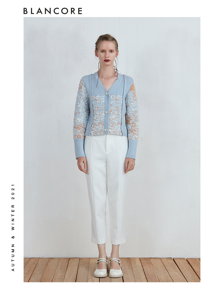 Knit Panelled Cardigan