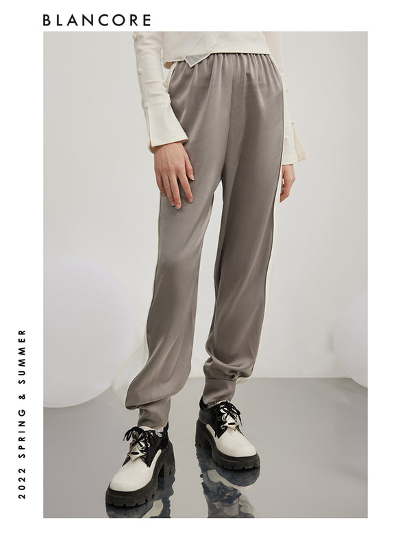 Straight Trousers With Cinched Ankle