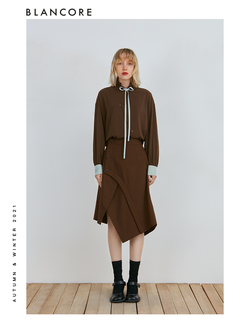 Deconstructed Curve Panelled Skirt