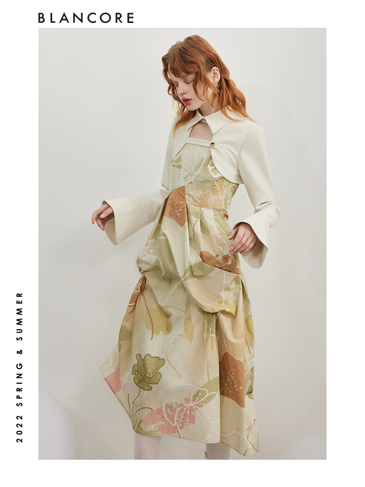 Asymmetrical Printed Cami Dress