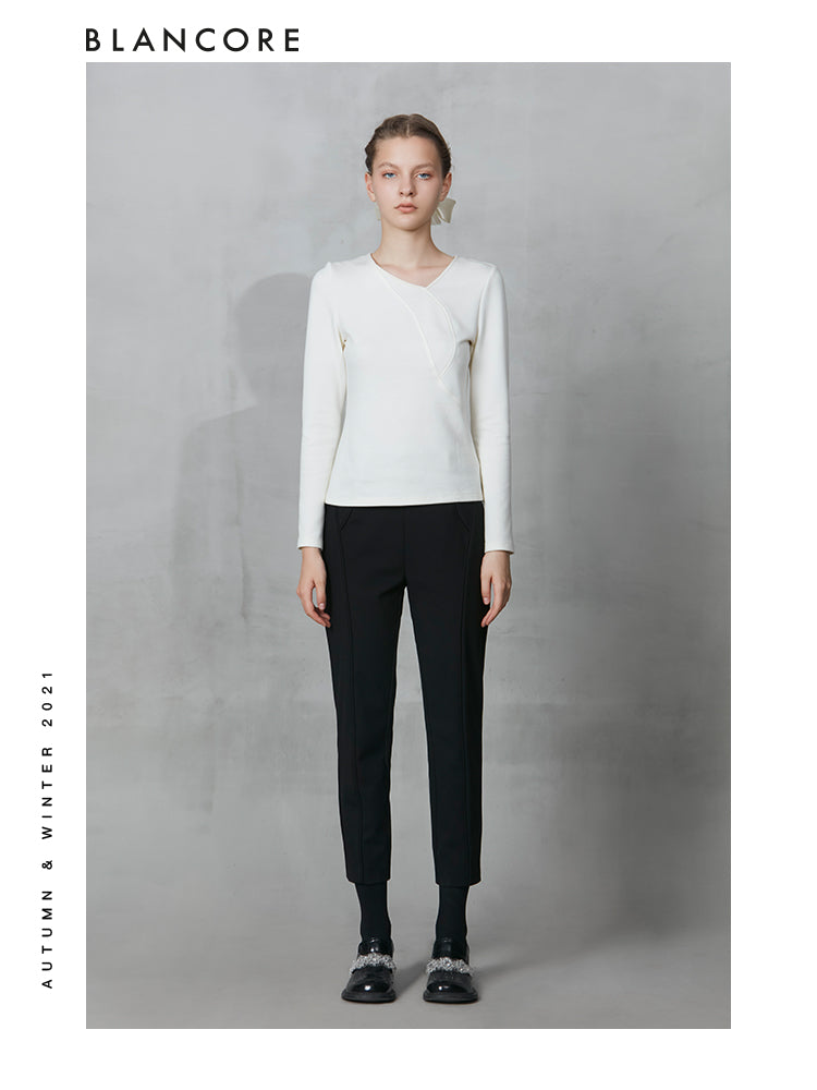 Curved Split Skinny Top