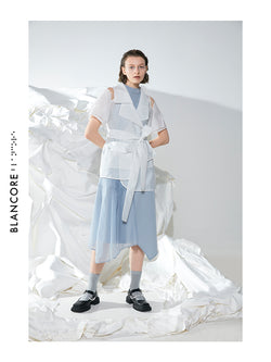 MISPLACED CURVE GAUZE TREND COAT